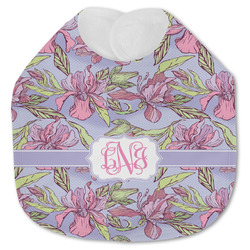 Orchids Jersey Knit Baby Bib w/ Monogram