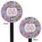 Orchids Black Plastic 5.5" Stir Stick - Double Sided - Round - Front & Back