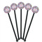 Orchids Black Plastic 5.5" Stir Stick - Round - Fan View