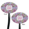 Orchids Black Plastic 7" Stir Stick - Double Sided - Oval - Front & Back