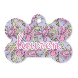 Orchids Bone Shaped Dog ID Tag - Large (Personalized)