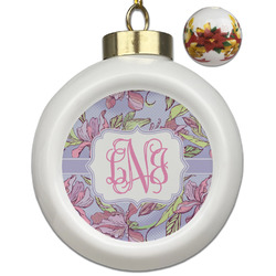 Orchids Ceramic Ball Ornaments - Poinsettia Garland (Personalized)