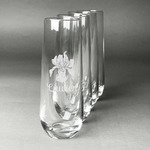 Orchids Champagne Flute - Stemless Engraved - Set of 4 (Personalized)