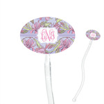 Orchids 7" Oval Plastic Stir Sticks - Clear (Personalized)