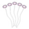 Orchids Clear Plastic 7" Stir Stick - Oval - Fan