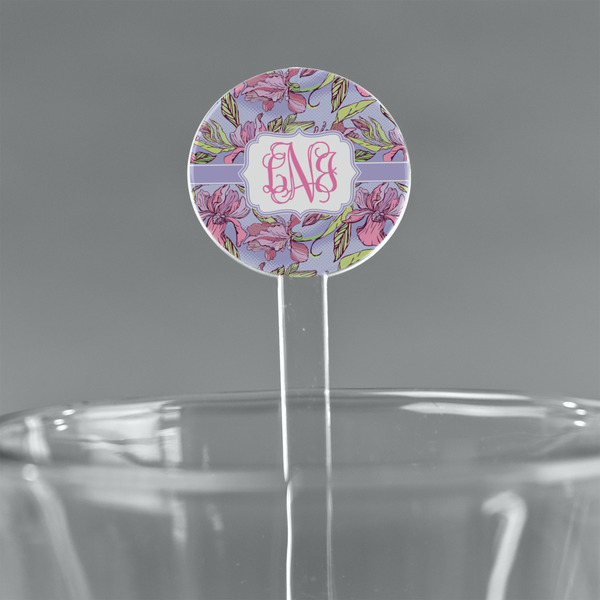 Custom Orchids 7" Round Plastic Stir Sticks - Clear (Personalized)