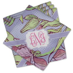 Orchids Cloth Cocktail Napkins - Set of 4 w/ Monogram