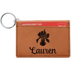 Orchids Leatherette Keychain ID Holder - Double Sided (Personalized)