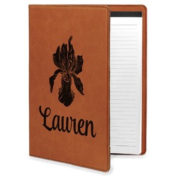 Orchids Leatherette Portfolio with Notepad - Large - Single Sided (Personalized)