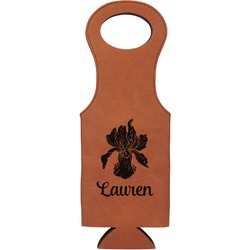 Orchids Leatherette Wine Tote (Personalized)