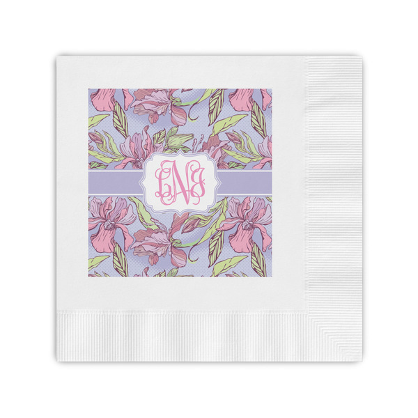 Custom Orchids Coined Cocktail Napkins (Personalized)