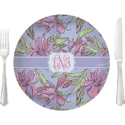 Orchids Glass Lunch / Dinner Plate 10" (Personalized)