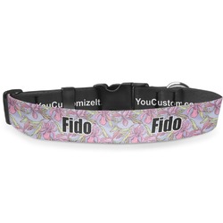 Orchids Deluxe Dog Collar - Large (13" to 21") (Personalized)