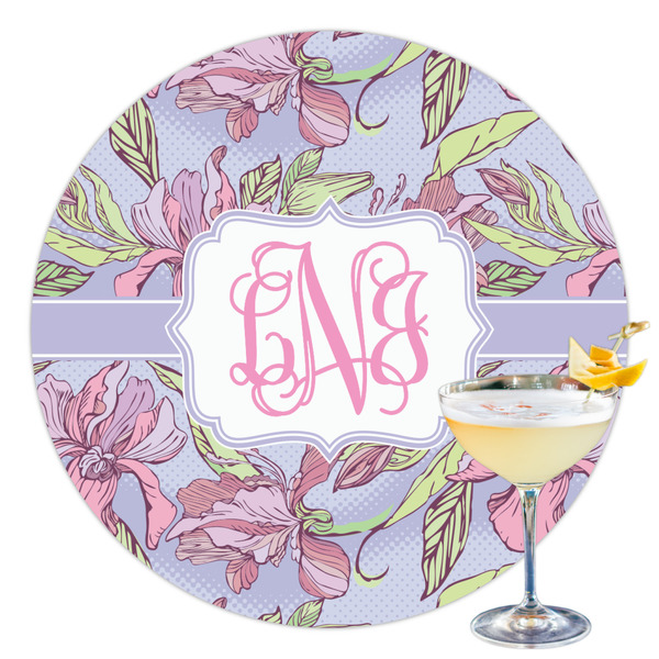 Custom Orchids Printed Drink Topper - 3.5" (Personalized)