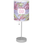 Orchids 7" Drum Lamp with Shade Polyester (Personalized)