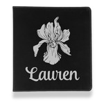 Orchids Leather Binder - 1" - Black (Personalized)