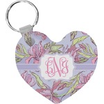 Orchids Heart Plastic Keychain w/ Monogram