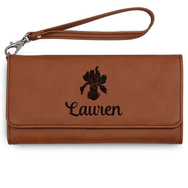 Custom Orchids Ladies Leatherette Wallet - Laser Engraved - Rawhide (Personalized)