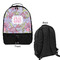 Orchids Large Backpack - Black - Front & Back View