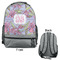 Orchids Large Backpack - Gray - Front & Back View