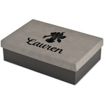 Orchids Large Gift Box w/ Engraved Leather Lid (Personalized)