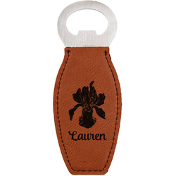 Orchids Leatherette Bottle Opener - Double Sided (Personalized)