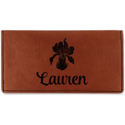 Orchids Leatherette Checkbook Holder - Single Sided (Personalized)