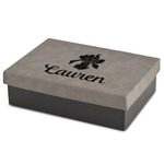 Orchids Medium Gift Box w/ Engraved Leather Lid (Personalized)