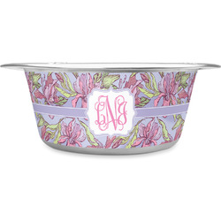 Orchids Stainless Steel Dog Bowl - Medium (Personalized)