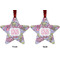 Orchids Metal Star Ornament - Front and Back