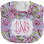 Orchids Velour Baby Bib w/ Monogram