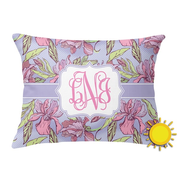 Custom Orchids Outdoor Throw Pillow (Rectangular) (Personalized)