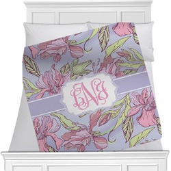 Orchids Minky Blanket - Toddler / Throw - 60"x50" - Single Sided (Personalized)
