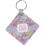 Orchids Diamond Plastic Keychain w/ Monogram