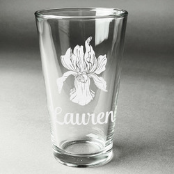 Orchids Pint Glass - Engraved (Single) (Personalized)