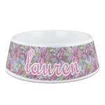 Orchids Plastic Dog Bowl (Personalized)