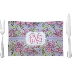 Orchids Glass Rectangular Lunch / Dinner Plate (Personalized)