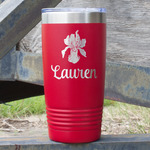 Orchids 20 oz Stainless Steel Tumbler - Red - Double Sided (Personalized)