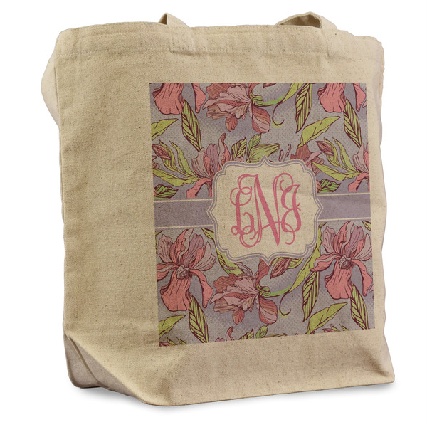 Custom Orchids Reusable Cotton Grocery Bag - Single (Personalized)
