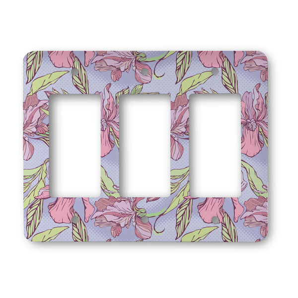 Custom Orchids Rocker Style Light Switch Cover - Three Switch