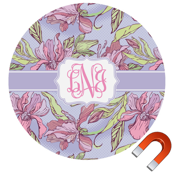 Custom Orchids Round Car Magnet - 10" (Personalized)