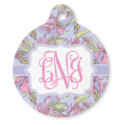 Orchids Round Pet ID Tag - Large (Personalized)