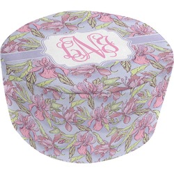 Orchids Round Pouf Ottoman (Personalized)