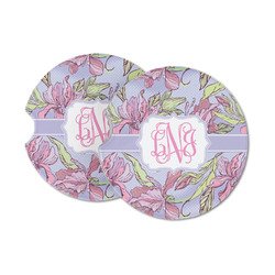 Orchids Sandstone Car Coasters - Set of 2 (Personalized)