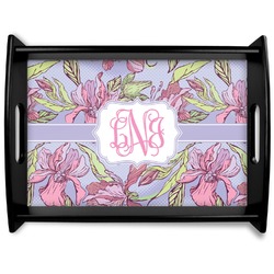 Orchids Black Wooden Tray - Large (Personalized)