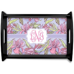Orchids Black Wooden Tray - Small (Personalized)