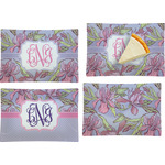 Orchids Set of 4 Glass Rectangular Appetizer / Dessert Plate (Personalized)