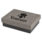 Orchids Small Gift Box w/ Engraved Leather Lid (Personalized)