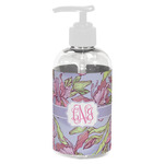 Orchids Plastic Soap / Lotion Dispenser (8 oz - Small - White) (Personalized)