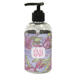 Orchids Plastic Soap / Lotion Dispenser (8 oz - Small - Black) (Personalized)